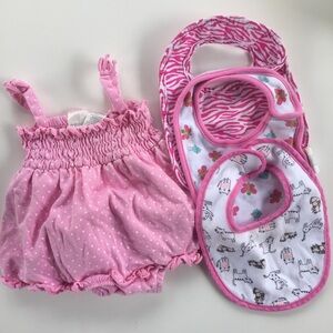 👛[Miniwear] Dress w/built-in Bloomers and 3 Bibs